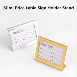 65*49mm Small Aluminum L Shape Mini Sign Holder Display Stand Price Card Tag Label Holder Stand Display