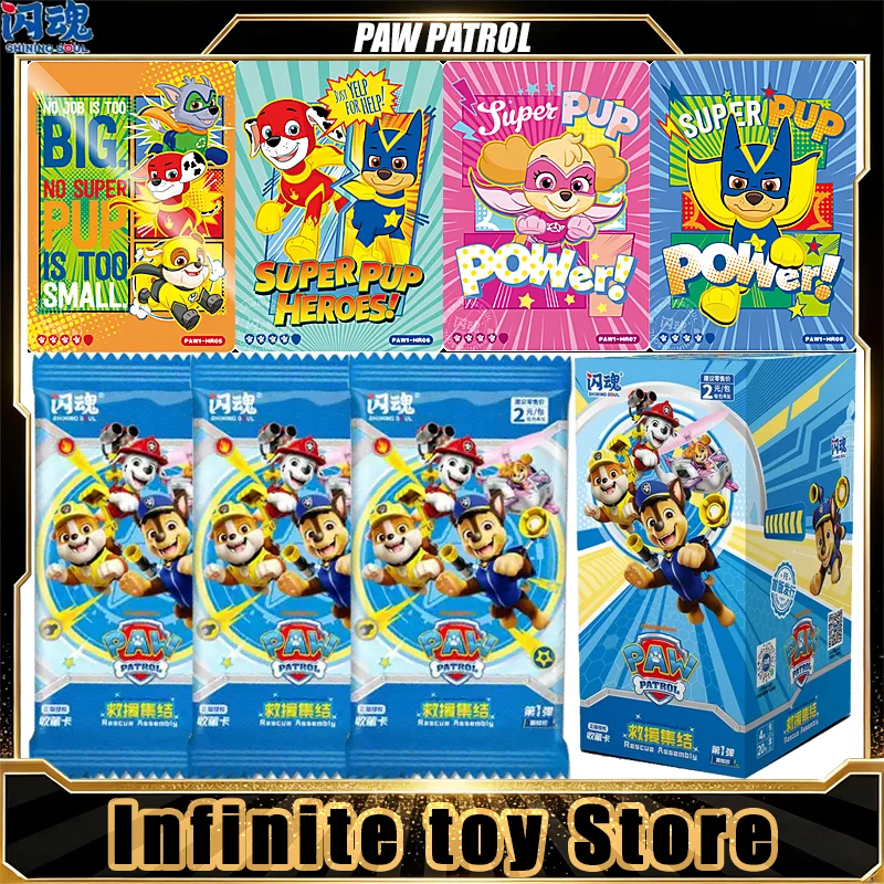 Shining Soul PAW PATROL Card Anime Trading Cards Rescue Assembly Adventure Pack Vol.1 Game Toys Birthday Gifts For Man Woman