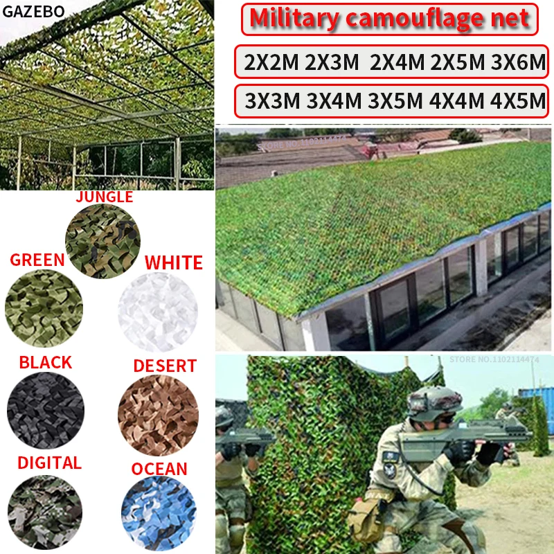 

Camouflage Net Hunting Camouflage Net Car Tent Shade Tent Awning Garden Shade Net Camouflage Net White Blue Green Black Desert