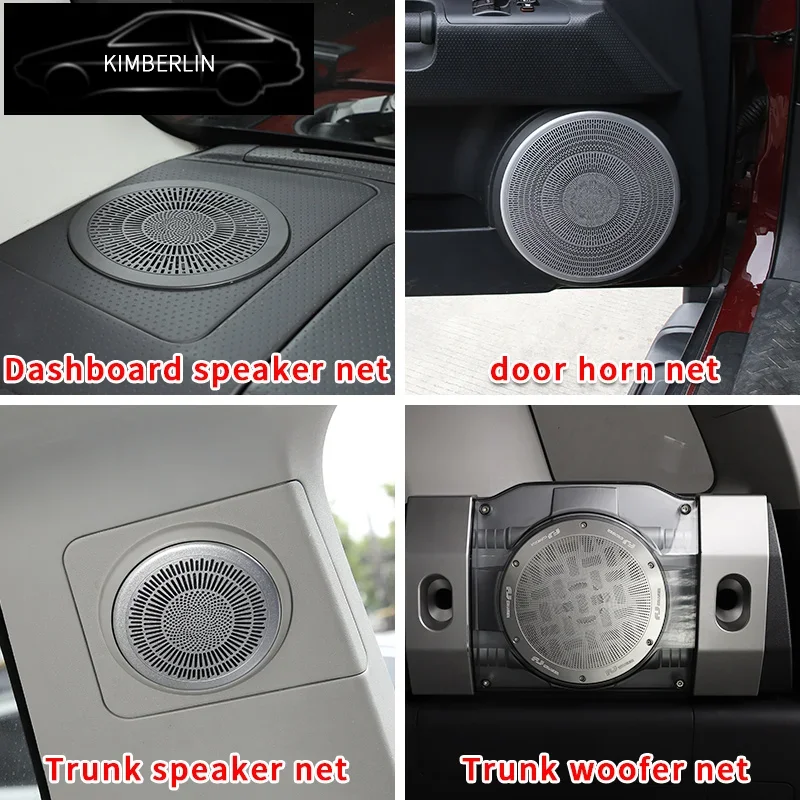 For Toyota FJ Cruiser 2007-2021 Car Inner Door Dashboard Trunk Horn Net Frame Built-in Speaker Protect Trim Cover Accessories