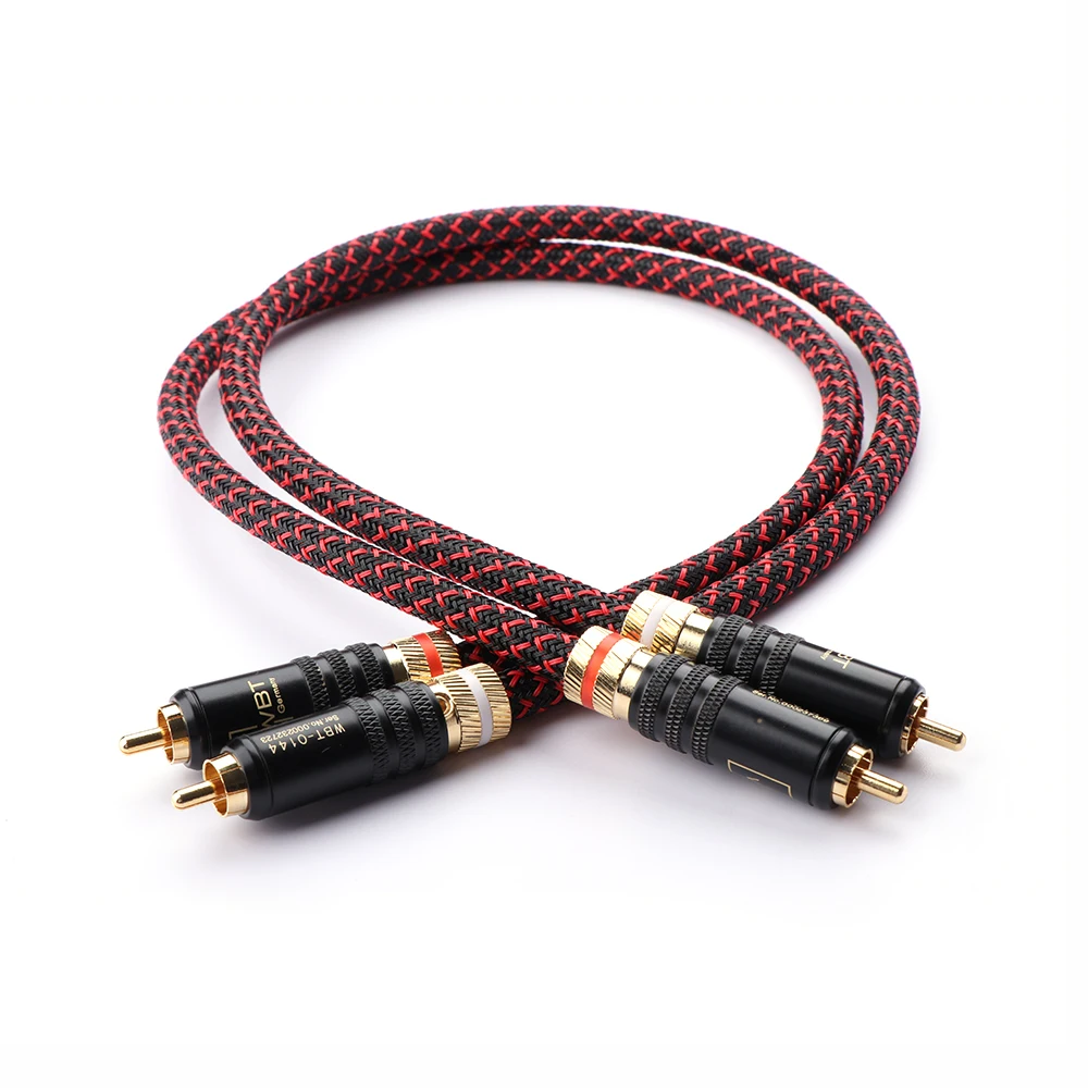 Kabel audio HiFi Audio HiFi z czystej miedzi Kabel połączeniowy RCA z pozłacaną wtyczką RCA