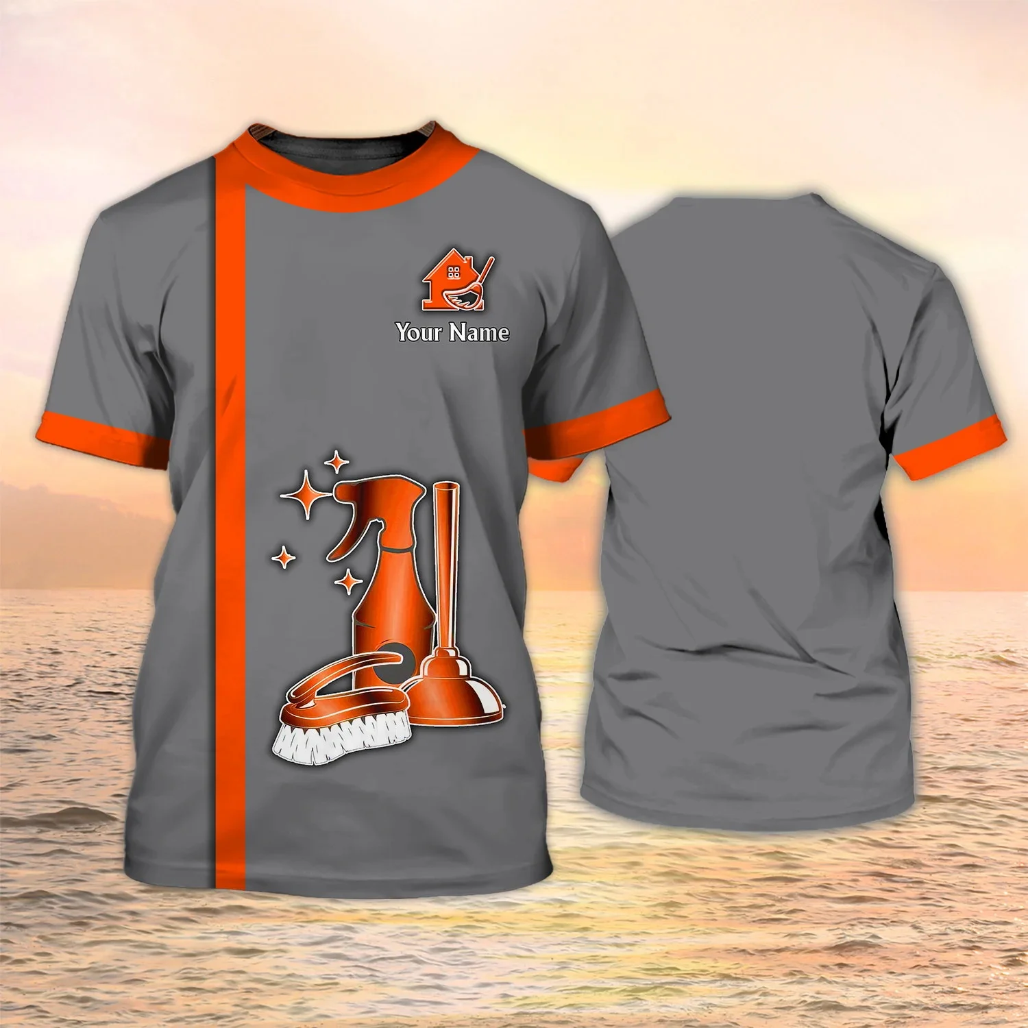 PLstar Cosmos Newest Summer Men‘s T-shirt Housekeeping Tools Custom 3D Printed t shirt Unisex Casual Tshirt Maid Uniform DW104