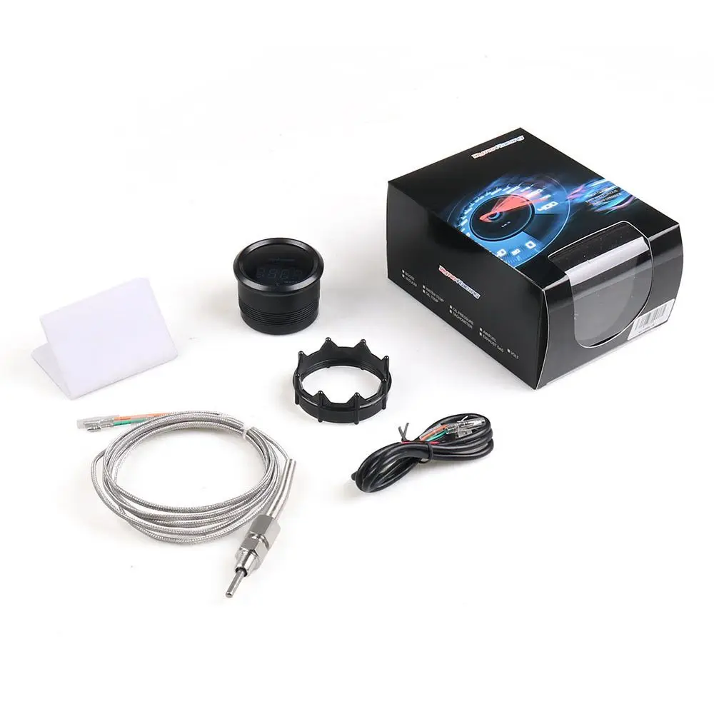 Car Modified Digital Exhaust Gas Temperature Gauge 52mm Blue LED EGT Meter With Sensor For Racing Car Interior Refit