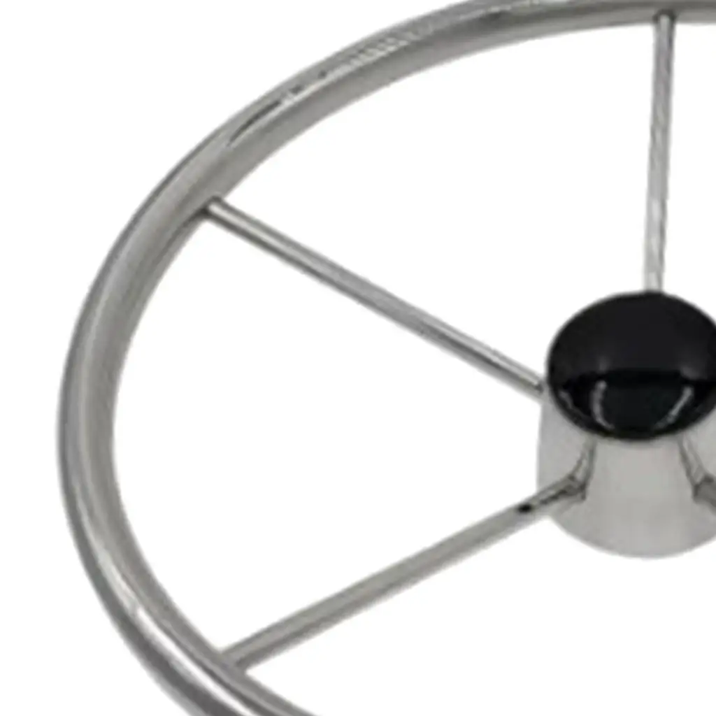 Heavy Duty 304 Stainless Steel Boat Steering Wheel 13.5 Inch 25 Degree Slant for Pontoon Boat Yacht