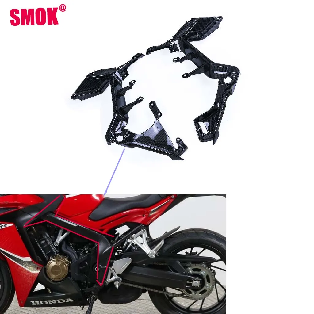 

For HONDA CB650F/CBR650F 2019+ Motorcycle Modification Accessories 100% 3K Full Dry Carbon Fiber Fairing Body Kits Side Panels