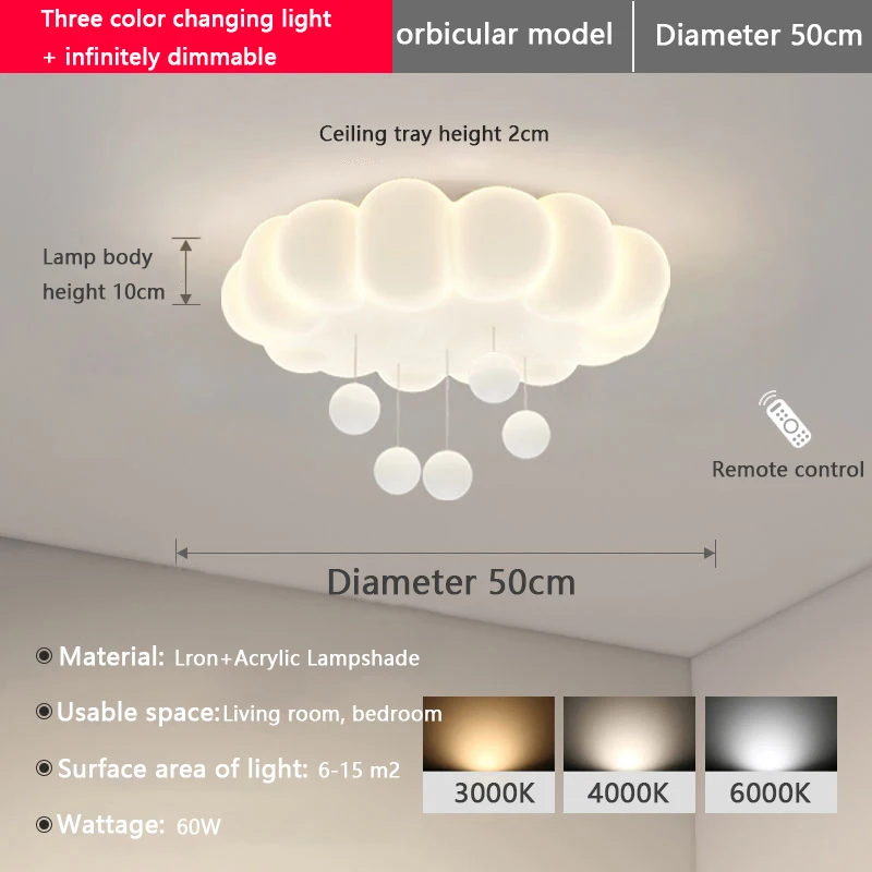Children's room ceiling light led living room light creative boys girls room light modern simple master bedroom light image 3