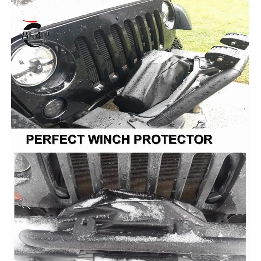 

A64P-Winch Cover Heavy Duty Waterproof Winch Protection Cover Dust-Proof Universal Winch Protective Cover For Up To 17500 Lbs