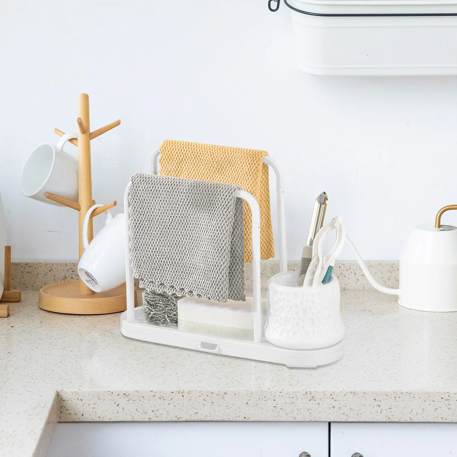 

Kitchen Rag Organizer For Dish Cloth Sponge Storage Multi-Use Sink Drying Rack Home Bathroom Toilet Kitchen Supplies