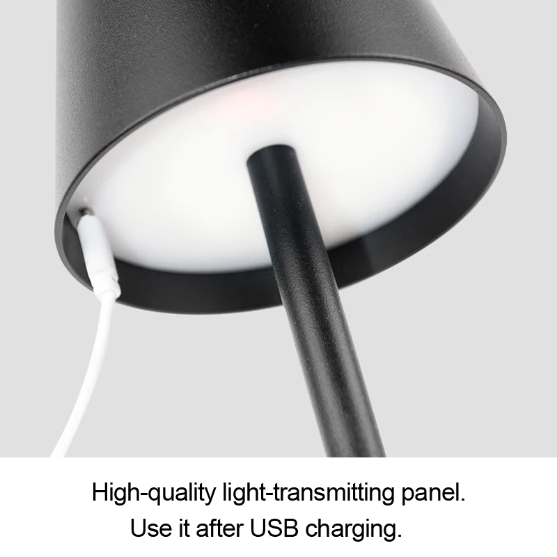 Lampe de Table LED Moderne en Aluminium, Lumière Décorative de Bureau, Intensité Réglable, Commande Tactile, Sans Fil, Portable, Rechargeable