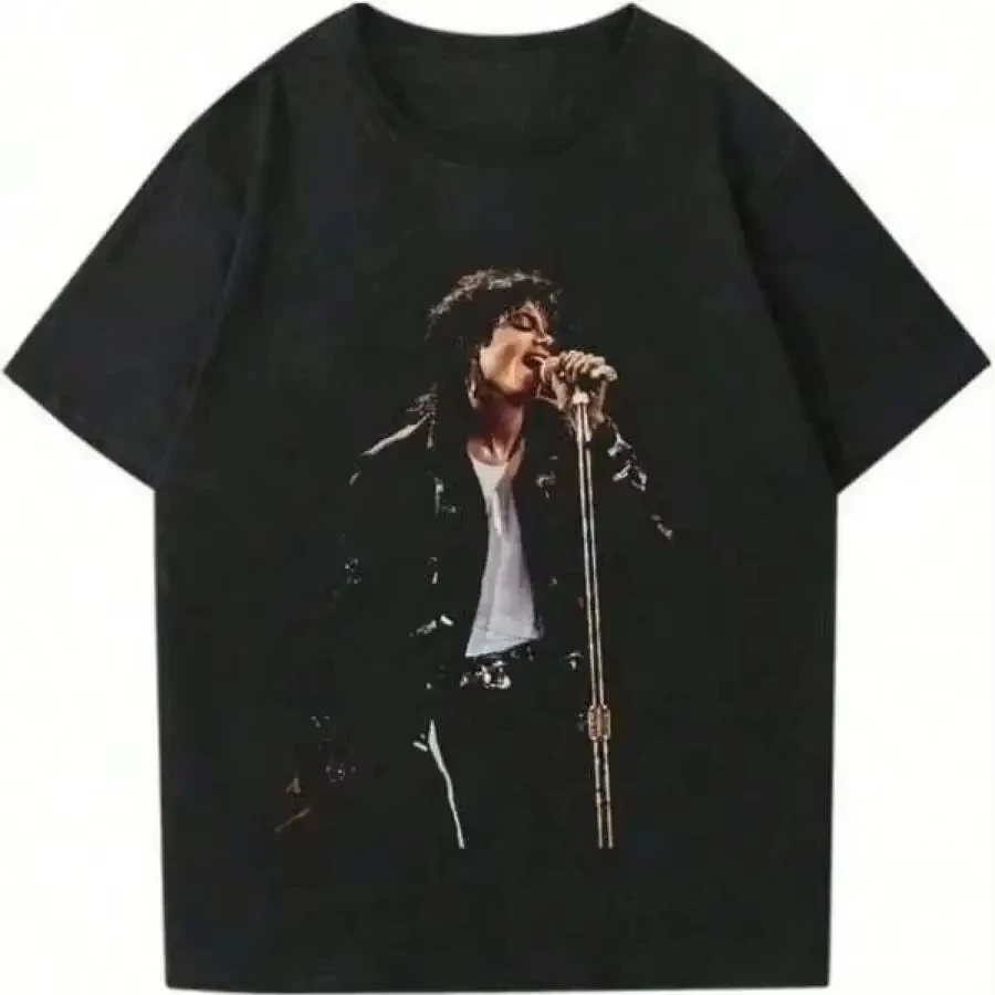 2026 Michael Jackson Vintage Kids T-shirt Men and Women Summer Cotton Clothing Casual Fashion Round Neck Short Sleeved Tee Fan