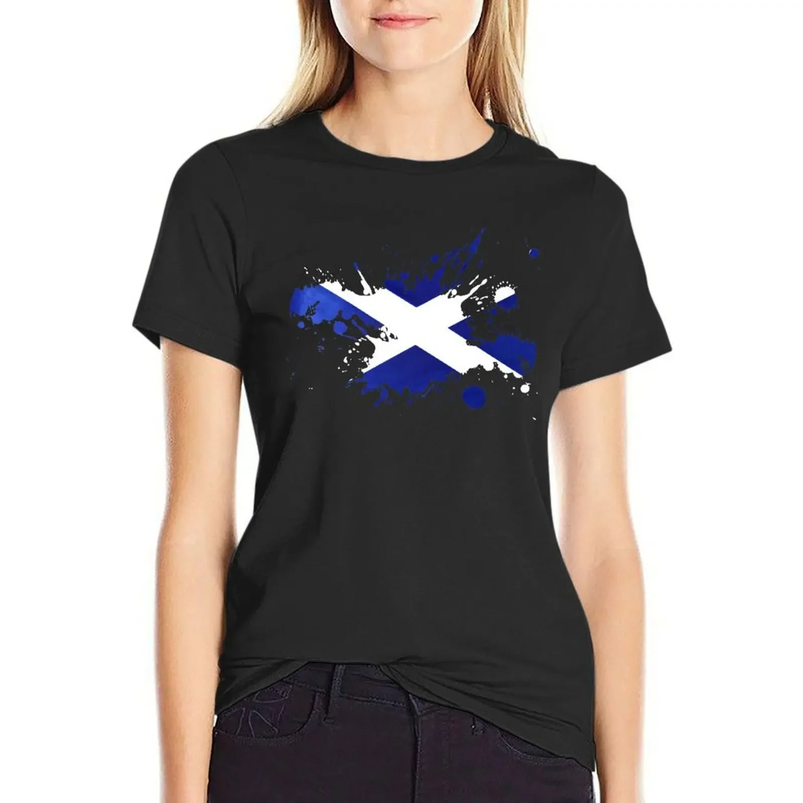 

Scottish Flag / Scotland Flag T-Shirt korean fashion customizeds female funnys t shirts for Women loose fit