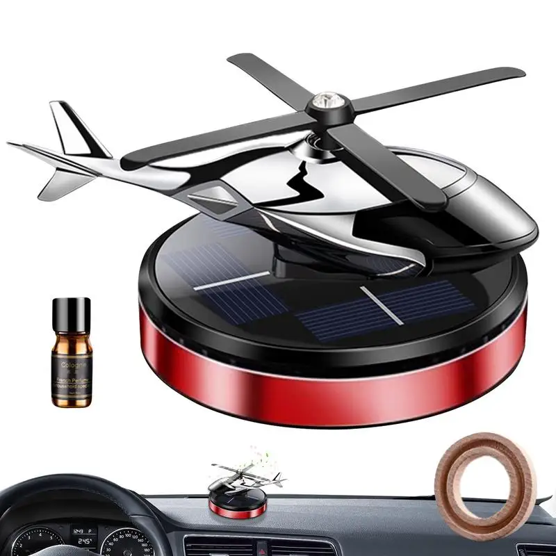 Solar Rotating Car Air Freshener Helicopter Solar Rotating Car Air Freshener Long-Lasting Fragrance Rotating Solar Aromatherapy