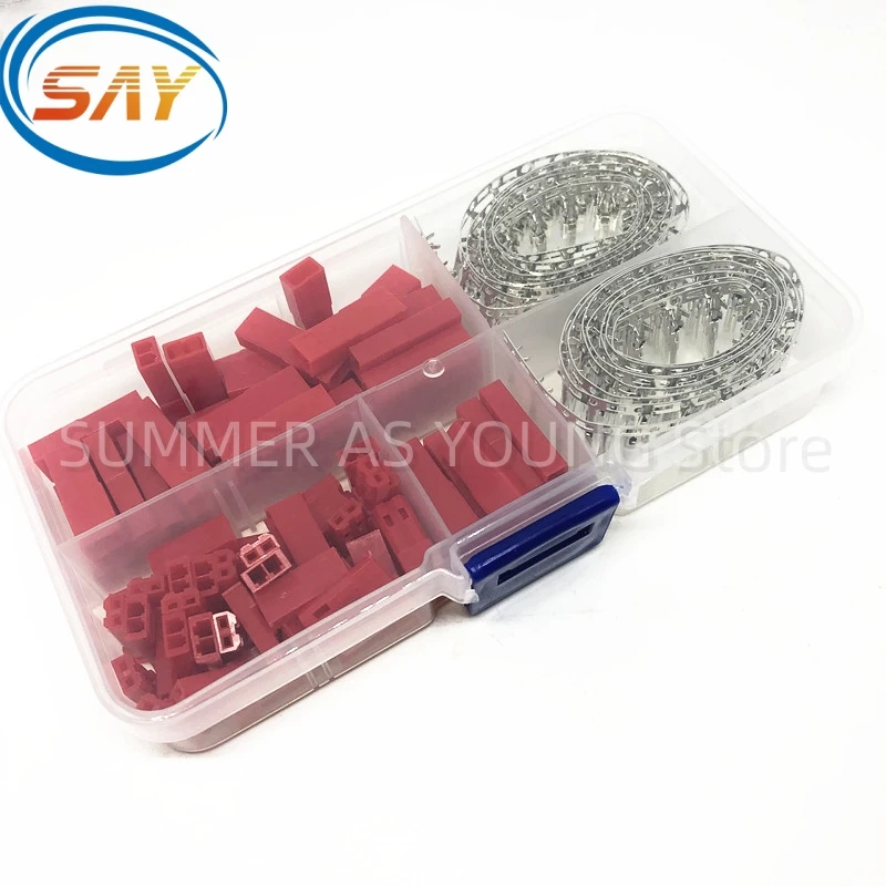 300 STKS JST SYP 2 Pin Man Vrouw Connector Kit 2.54mm Toonhoogte JST Behuizing Crimp Terminal Connector Voor RC Lipo Batterij Rood