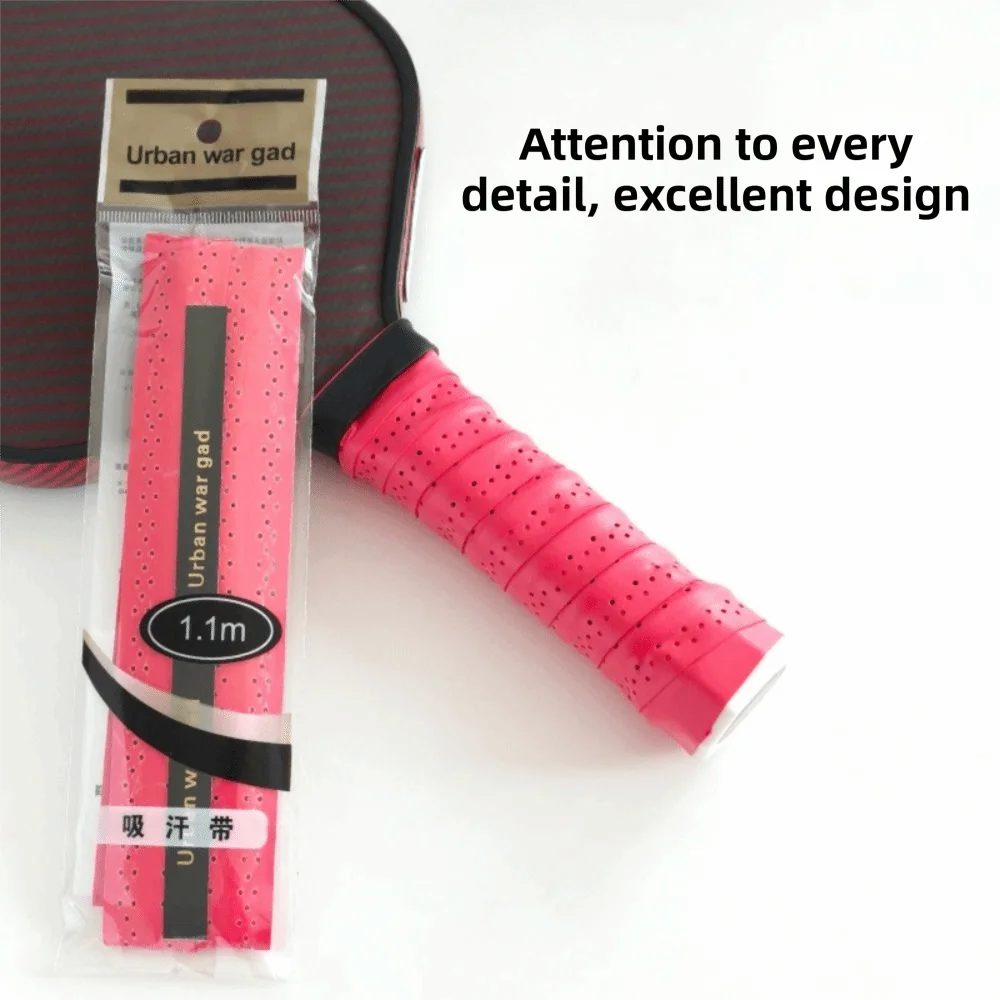 Raised Ridge Pickleball Grip Tape Universal Enhanced Traction Cozy Overgrip Wrap Sweat Absorbent PU Leather Paddle Grip Cover