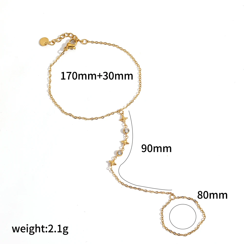 Edelstahl-Zirkon-Blumen-Armband- und Halsketten-Set, wasserdicht, modisches 5-Blütenblatt-Design, Schmuckgeschenk für Frauen – Detail 11