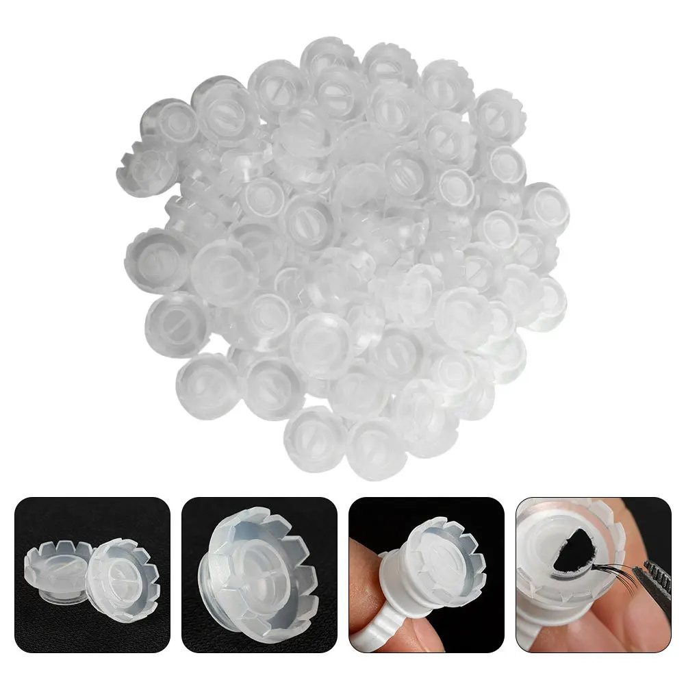 300 個まつげ移植カップブロッサムホルダー小型コンパクトサイズまつげファン作成用ルートコレクションアンチスピル接着剤美容ツール