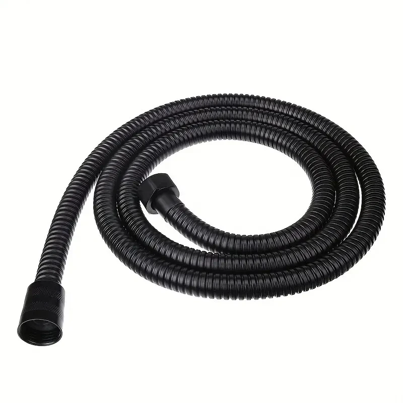 Black/Chrome Stainless Steel Flexible Shower Hose Bathroom Accessories Shower Pipe High Strength Hot and Cold Hose