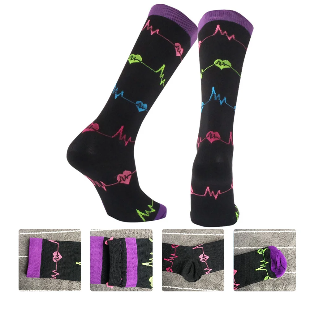 

1Pair Compression Socks Stylish Design Comfortable Fit Outdoor Sports Socks for Men Women Daily Wear Running Basketball Golf