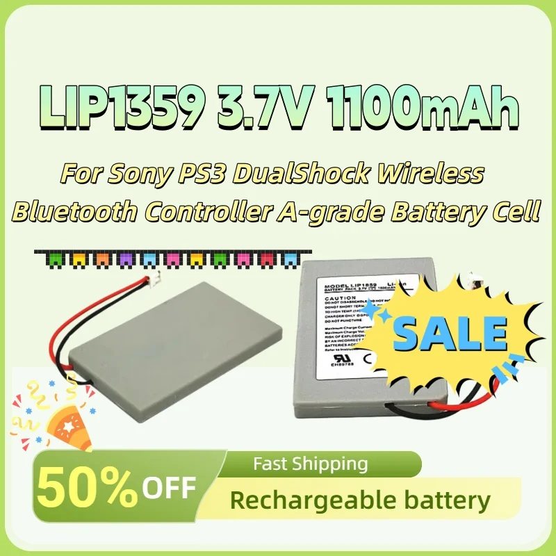 

Rechargeable Lithium Battery LIP1359 3.7V 1100mAh for Sony PS3 DualShock Wireless Bluetooth Controller A-grade Battery Cell