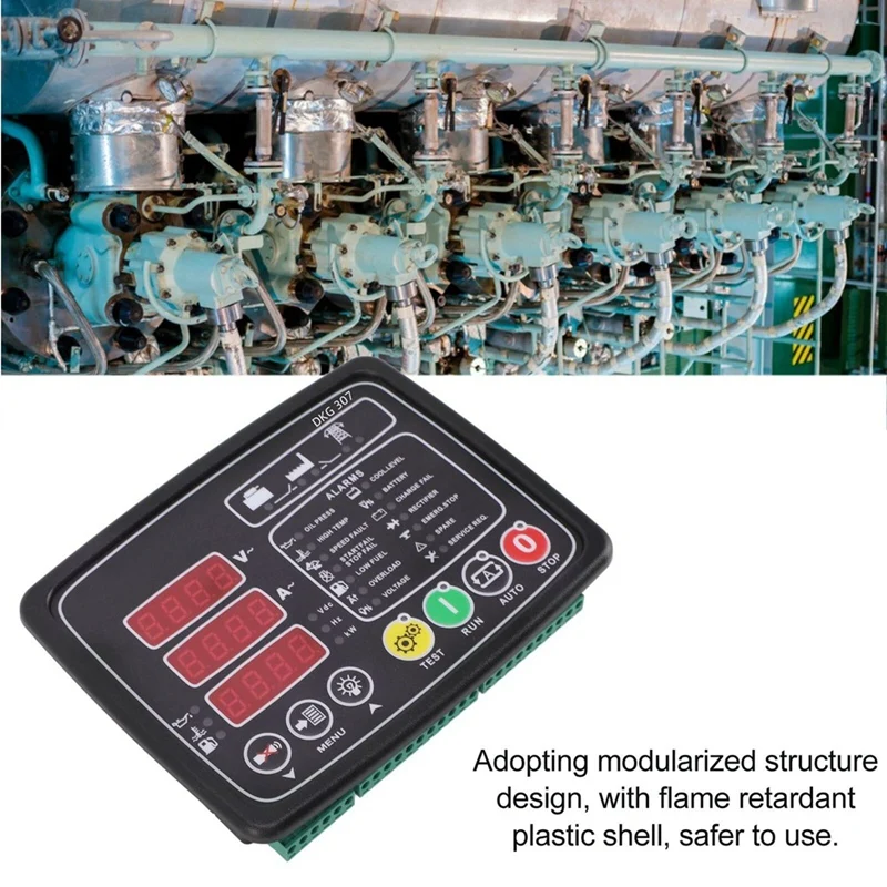 Panel de controlador de módulo Genset DKG307, arranque automático, parada, motor, fácil de instalar, fácil de usar