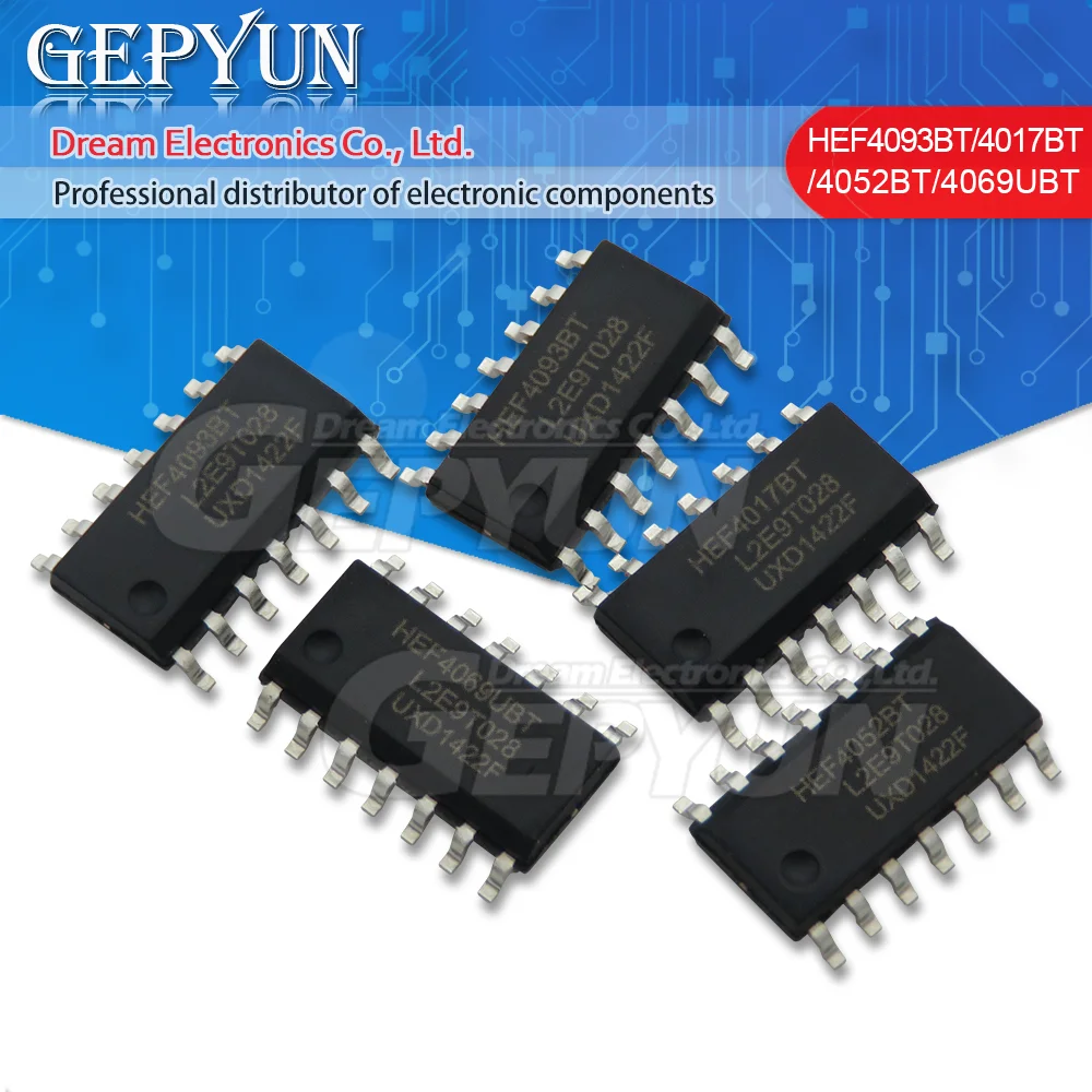 10PCS HEF4093BT HEF4017BT HEF4052BT HEF4069UBT SOP logic device chip HEF4093 HEF4017 HEF4052 HEF4069 HEF4069BT new and original