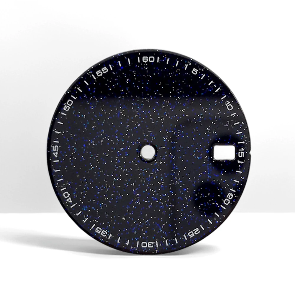 28,5mm Zifferblatt NH35 Glitzerndes Sternen-Emaille-Zifferblatt Ohne Logo Mit Kalenderfenster Kompatibel Mit NH35/NH36 Uhrwerk Reparaturteile