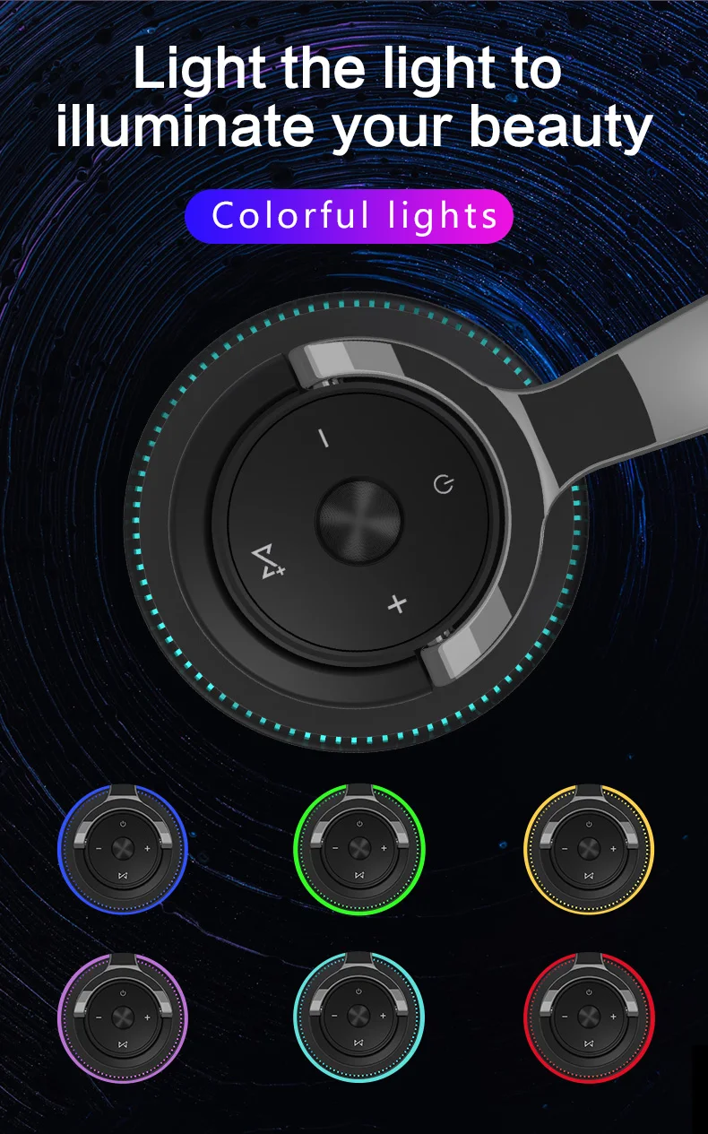 NEWMSNR Heavy Bass สีสันสดใส Gamer ชุดหูฟังหูฟังบลูทูธ Head-mounted ลดเสียงรบกวนหูฟังไร้สายสําหรับ iPhone