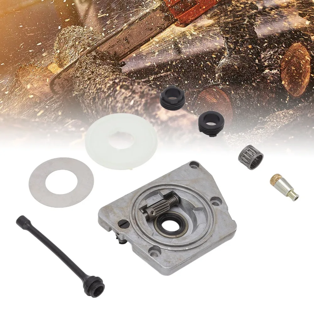 Silver Oil Pump Worm Gear Metal Round Clutch Dust Cover Easy to Install Compact for HUSQVARNA 61 66 266 268 266XP 268XP 272XP