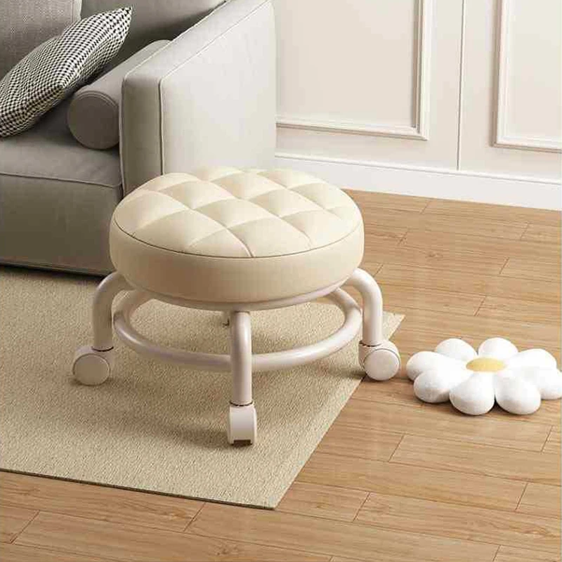 Universal Wheel Small Stool 360° Rotating Pulley Stool Multi Functional Household Use Chair Shoe-Changing Stool Low Stool