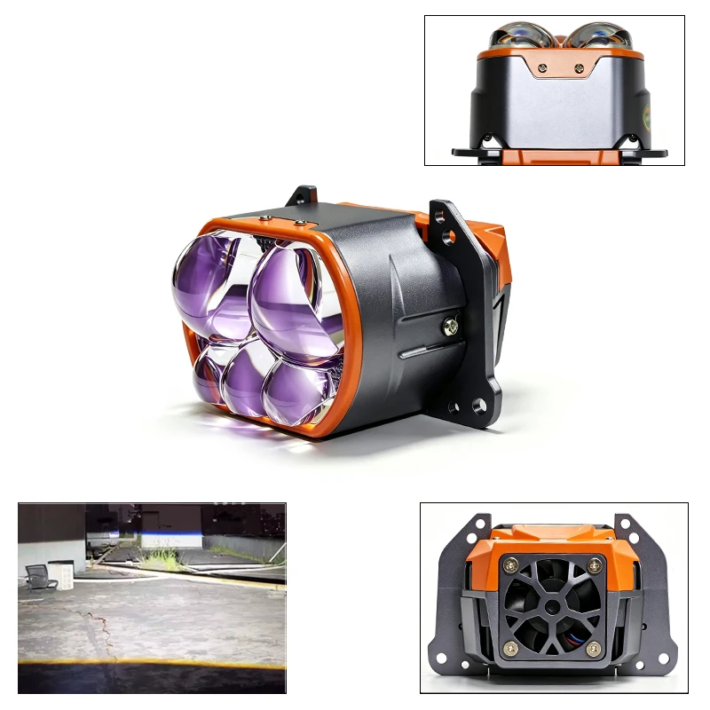 155W square 3.0-inch LED five lens car light 6000K, 150000lm motorcycle off-road LED light, modified car headlight