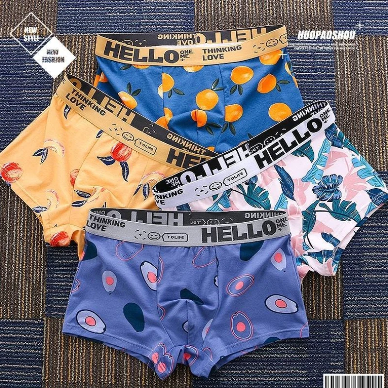 Boxer Brief Pack Cotton - 1/2/4 PCS Cuecas Boxer Masculinas Estampadas