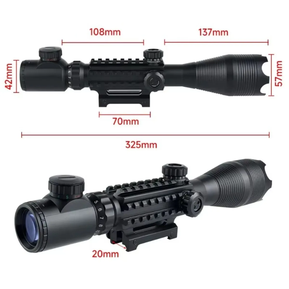 NEW 4-16x50eg Optics Red/green Illuminated Reflex Cross Reticle Hunting Scope AR15 Collimator for Picatinny Accessories