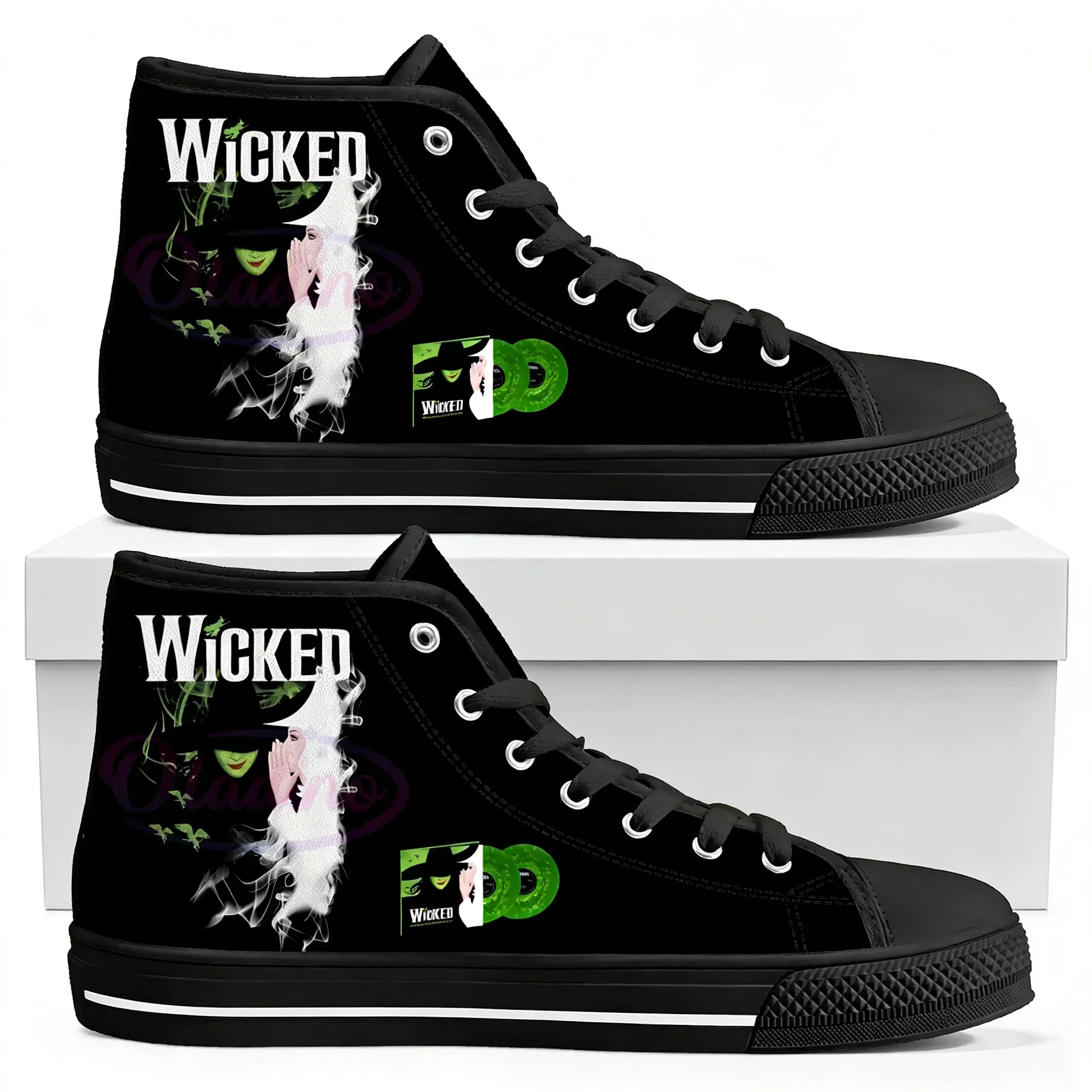 Wicked the Musical High Top High Quality Sneakers Mens Womens Lightweight Canvas Sneaker Ghana Hiking Casual Custom Shoes