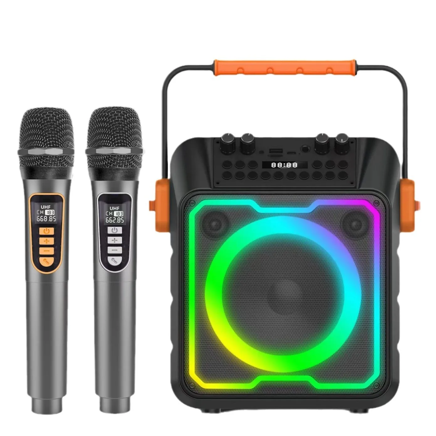 Najlepiej sprzedający się nowy głośnik karaoke AMZ z 2 mikrofonami, przenośny głośnik Bluetooth na imprezy na zewnątrz, urządzenie do karaoke BlueTooth