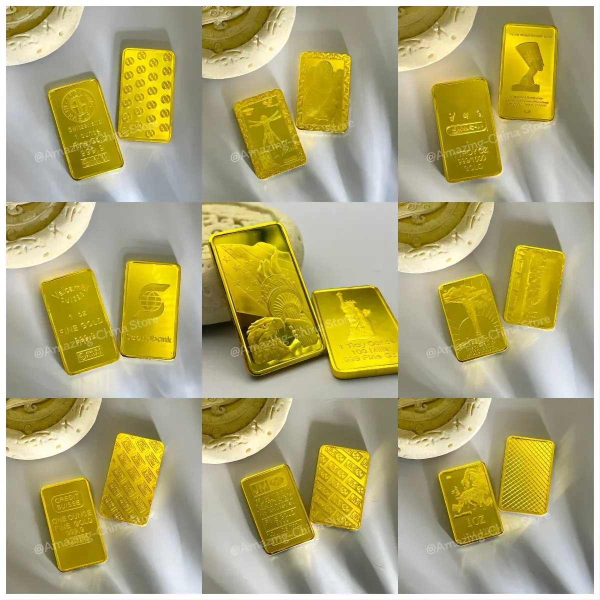 

1 OZ Gold Bar Series Perthe City Bar Brass material Gold Bullion Bar Perthe Gold Plated Coin Replica