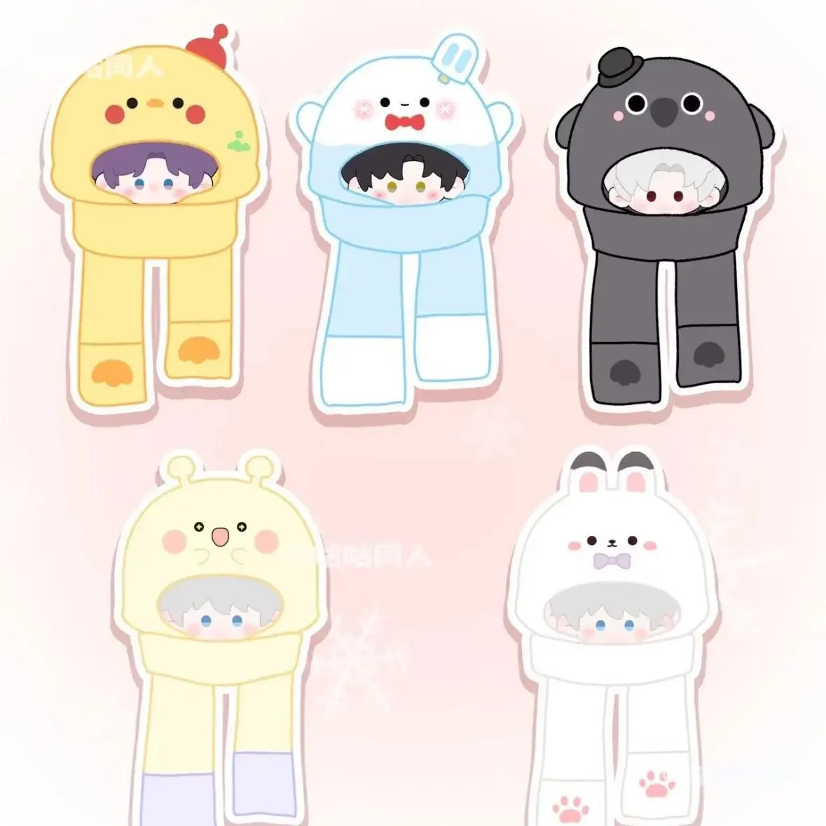 Love and Deepspace Sylus Zayne Rafayel Xavier Plüsch-Kapuzenschal Herbst Winter Warmer Mütze Schal Figur Plüschtiere Schal Halstuch