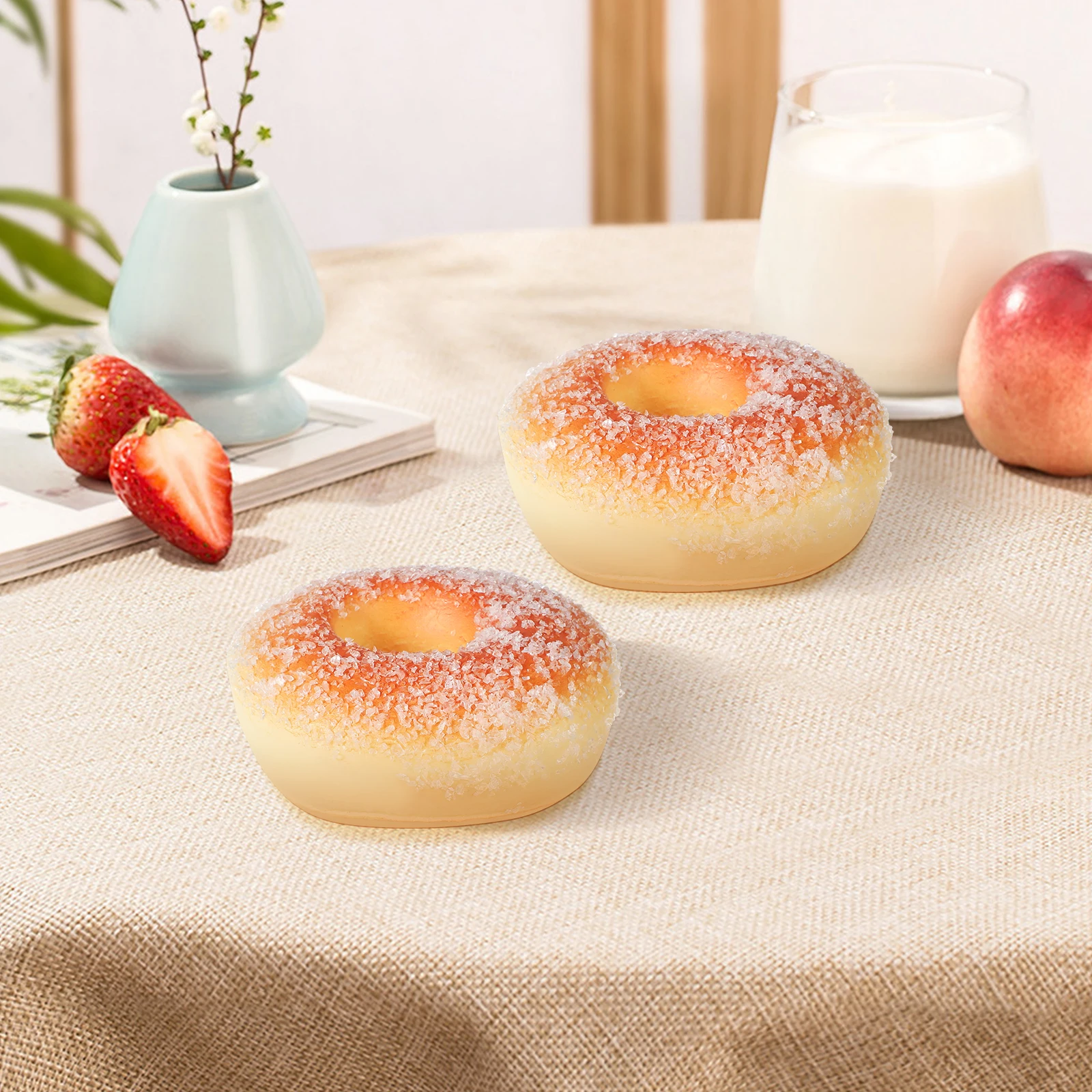 

5pc Simulated Donut Bread Artificial Realistic Creative Food Model Photo Props Display Decoration Educational Montessori