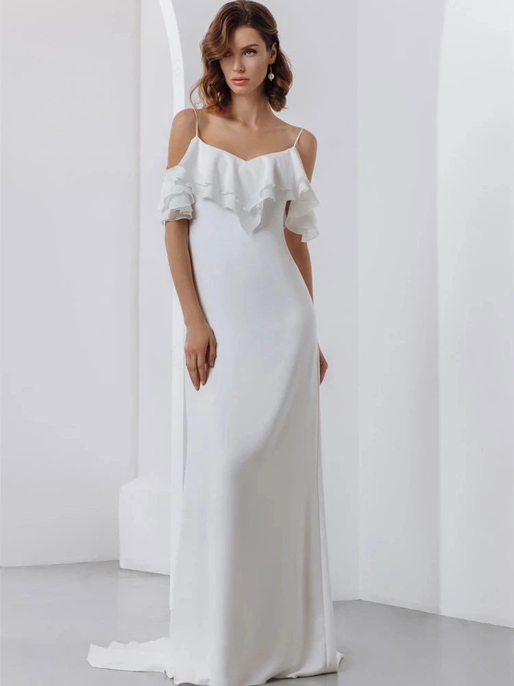 2022 Rustieke Vierkante Kraag A-lijn 3/4 Lange Mouwen Organza Trouwjurk Backless Bruidsjurk Robe De Mariee Vestido De Noiva