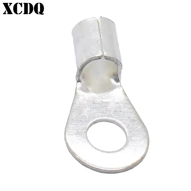 Wholesale 100pcs OT Ring Crimp Terminal 4mm 6AWG 8AWG Cable Tips Ends Silver-Plated Brass High Pass Connector for Electric Wire