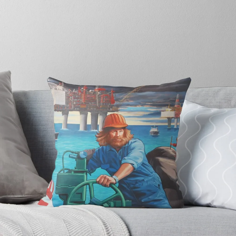 Maelstrom Mural - Construction Worker Throw Pillow Cushion Cover Luxury pillow cover luxury Christmas Pillow Cases