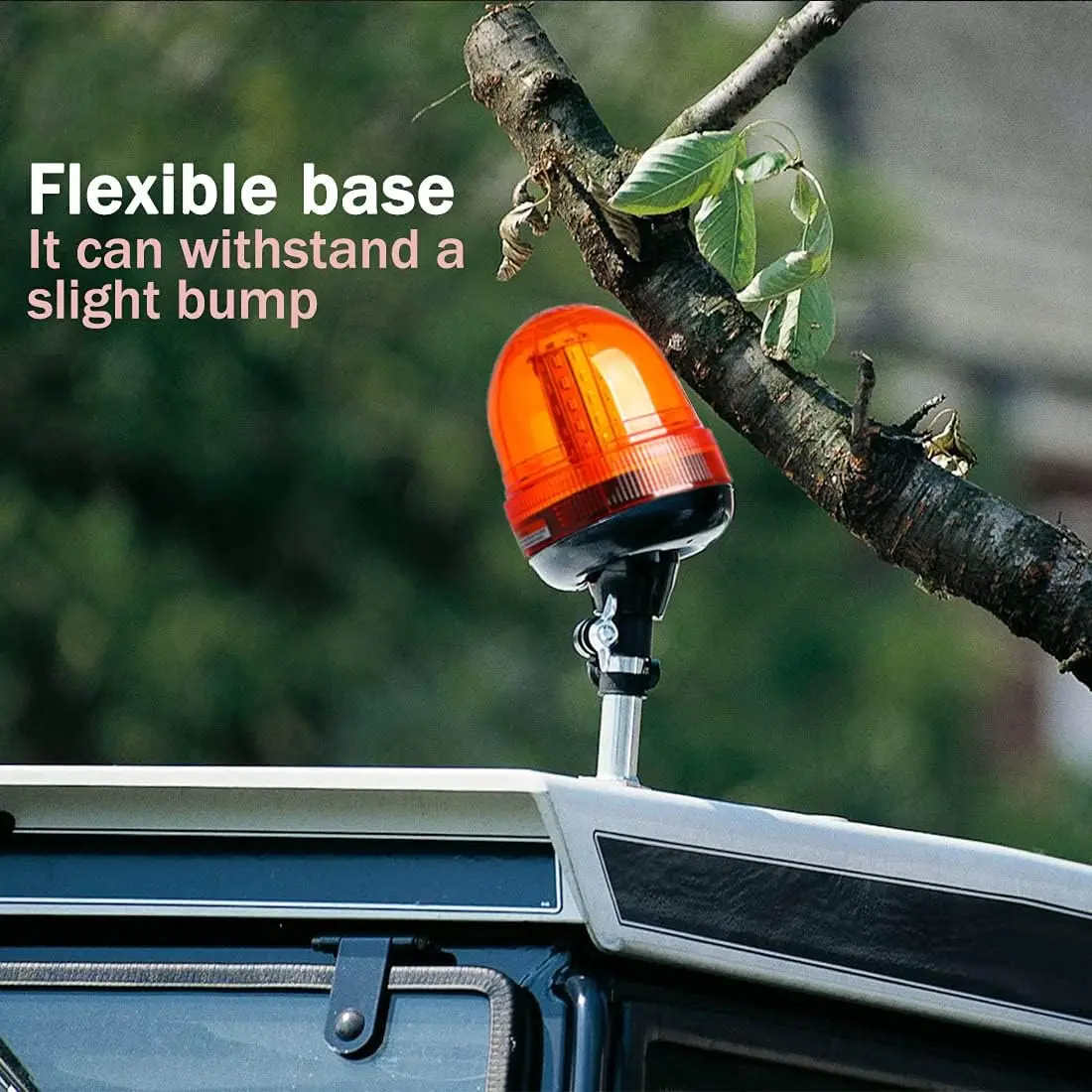 60 80 LED Beacon Warning Signal Light Tractor Amber for John Deere Rotating Flash Strobe Lamp Forestry with Base Bracket Pole