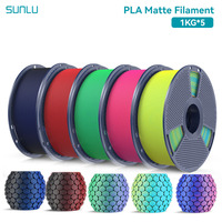 SUNLU 5KG Dual Color Matte 3D Printer Filament 1.75mm 1kg +/- 0.02mm PLA Matte Filament Fit Most FDM 3D Printer & 3D Pen
