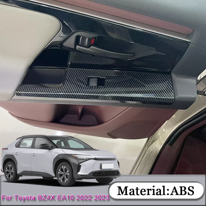 ABS For Toyota BZ4X EA10 2022 2023 Car Interior Door Window Lift Switch Panel Cover Trim Sequin Sticker Automobiles Accessories