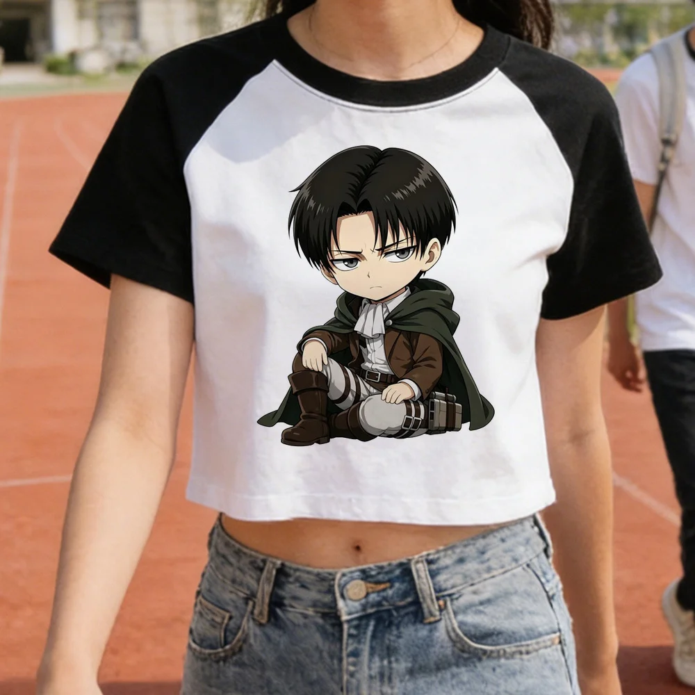 Attack on Titan crop top girl cheap anime gyaru meme vintage t shirt meme kawaii cutecore korean fashion