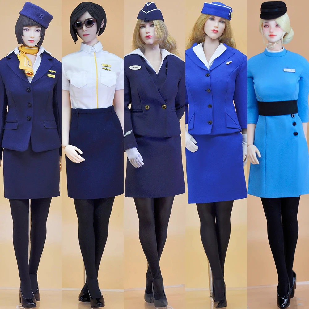 

【60days Made】1/6 Scale Airlines Flight Attendant Uniform Formal Attire Set for 12" Action Figure Model Toys DIY