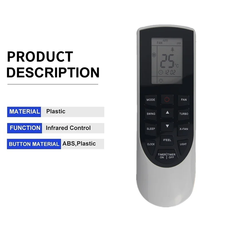 【Sleek Design】2X New YAN1F1 Air Conditioner Remote Control Replacement For Gree Air Conditioning Controller