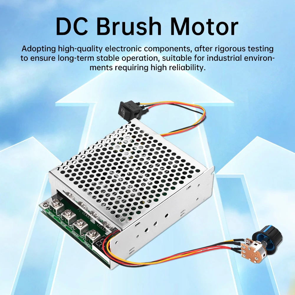 DC10-55V 60A DC Brush Motor Digital Display PWM Speed Controller Module Switch Forward and Reverse Digital Tachometer