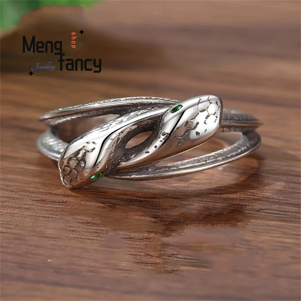 

A New Men's Trendy Double Spirit Snake Ring With A High-End And Stylish Snake-Shaped Design For The Zodiac Year Best Selling