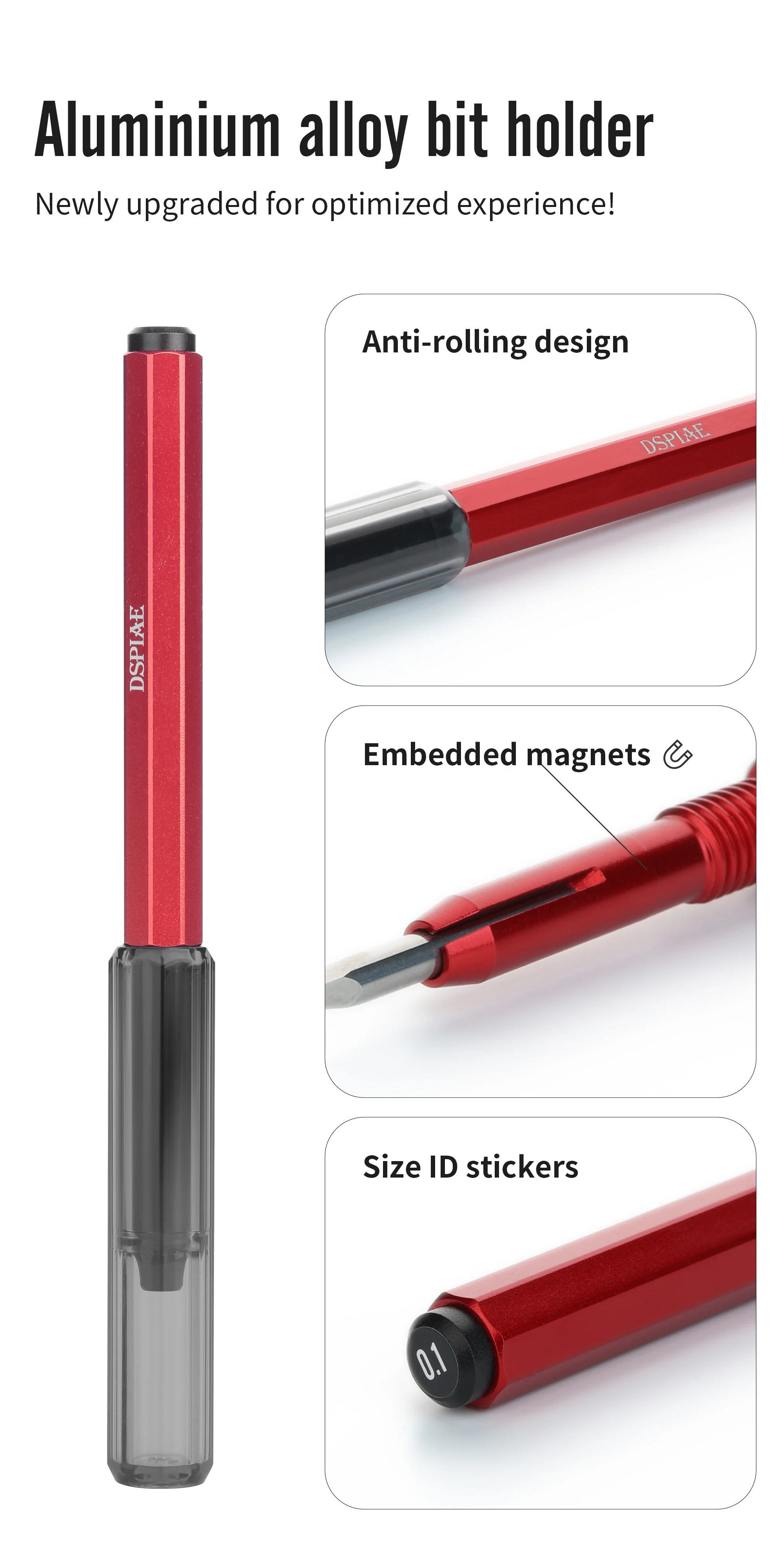 DSPIAE AT-EH Pro Universal-Klemmgriff, kompatibel mit einem Schaftdurchmesser von 3,175 mm, Messerklinge, Rot, Schwarz, Modellwerkzeug, Neu – Detail 10