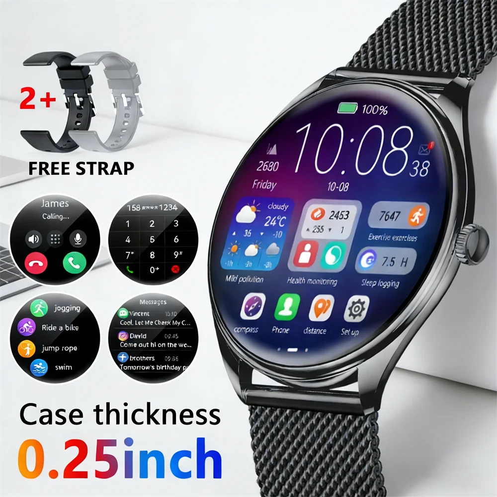 

Ультратонкие женские смарт-часы с HD AMOLED-дисплеем 1,43 дюйма, Bluetooth-звонками, мультиспортивным трекером, музыкальным плеером, новинка 2026 года